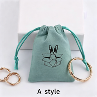 Pochette en coton imprimée sur mesure avec logo sérigraphié pour boucles d'oreilles, boîtes et emballages de bijoux, sac cadeau en toile pour bracelets