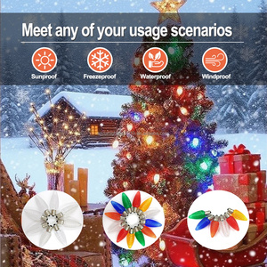 Guirlandes lumineuses <span class=keywords><strong>de</strong></span> Noël en plastique LED C9 RGBW <span class=keywords><strong>blanc</strong></span> chaud 10m pour l'intérieur/l'extérieur, pour les fêtes <span class=keywords><strong>et</strong></span> la décoration <span class=keywords><strong>de</strong></span> la maison - Product Image 4