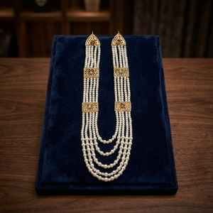 Juego de Joyería de Boda Moderno con Cuentas de Aleación de Zinc y Perlas de Imitación, Color Blanco, Estilo Pakistaní/Indio/Afghano, para Mujer - Product Image 2