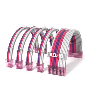 PSUスリーブケーブル延長キットPsuケーブル延長Cpu電源30cm ATX 24ピン、CPU4 4p、PCI-E 6 2 pATXケーブル - Product Image 1