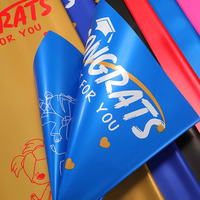 Papier d'emballage pour bouquet personnalisé, haut de gamme, imprimé UV, bicolore, papier Ouya, imperméable, 58x58cm, matériel d'emballage cadeau pour fleurs