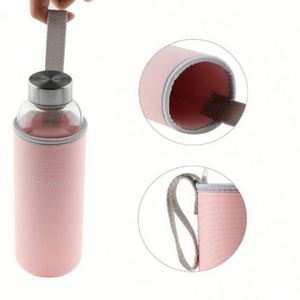 Bouteille d'eau en verre borosilicate transparent de haute qualité de 1 L avec couvercle en acier inoxydable, disponible en tailles 350 ml, 500 ml, 16 oz, 700 ml pour le camping - Product Image 3
