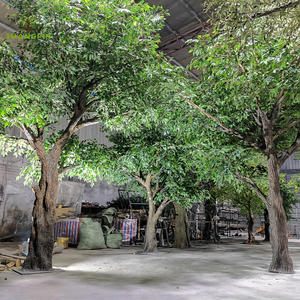Arbre en bois artificiel décoratif d'intérieur Grand arbre de Ficus artificiel Arbre banian artificiel vert - Product Image 5