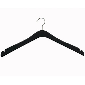 Perchas de madera antideslizantes de calidad negra, percha para vestido de <span class=keywords><strong>boda</strong></span> con ranuras para los hombros, percha de madera de lujo para tienda Boutique - Product Image 1