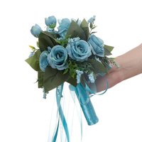 Nouveau bleu/rose/violet romantique main tenant fleur bouquet de mariée Rose fleur pour mariage et décoration de fête