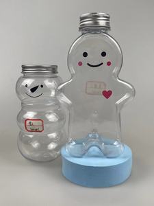 Vente en gros 500ml bouteille de jus de boisson en plastique en forme d'homme en pain d'épice transparent pour la fête de Noël - Product Image 6