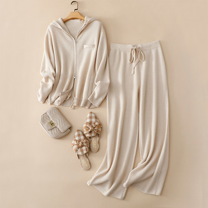 נשים אופנה קשמיר קרדיגן קפוצ 'ון ומכנסיים יוקרה - Product Image 3