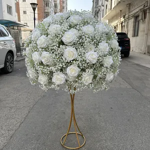 IFG wedding centerpieces decoration artificial flower baby s breath and white rose floral arrangement