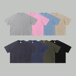 <span class=keywords><strong>T</strong></span>-<span class=keywords><strong>shirt</strong></span> Premium en Coton Gaufré Vintage pour <span class=keywords><strong>Homme</strong></span>, Coupe Boxy à Manches Raglan – Essentiel Quotidien Décontracté - Product Image 5
