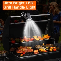 Lampe de poignée de gril à LED alimentée par batterie pour barbecue extérieur la nuit, accessoires de gril à LED super lumineux à double tête réglable cadeau de barbecue
