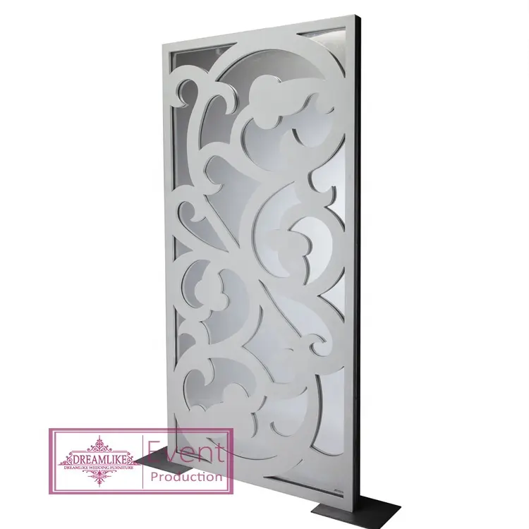 Fashionable silver stainless steel room divider designs living room partition