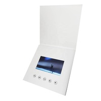 Carte de vœux vidéo interactive de 7 pouces, mémoire 2G, téléchargez votre propre vidéo, 2-3 heures de lecture, batterie rechargeable - Blanc