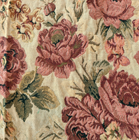 Tissu Jacquard Floral Rose Teint en Fil Premium Caizi, 70% Polyester 30% Coton, pour Tapisserie, Rideaux et Textiles de Maison