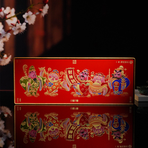 งานศิลปะโลหะทองเหลือง ของตกแต่ง ลายเทพเจ้าแห่งโชคลาภ 5 ทาง ภาพวาดศาสนาจีน ดีไซน์คุณภาพสูง - Product Image 2