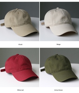 Nón kết Unisex trơn, không cấu trúc, tối giản, kiểu dáng bố, 6 mảnh, có thể giặt, in logo tùy chỉnh, chất liệu 100% cotton, dây đeo phẳng, phong cách cổ điển - Product Image 2