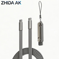 Nouveau design, câble de charge rapide PD 240W, câble plat en silicone Type-C, kit support 2-en-1, tendance 2026, logo personnalisé, 6A pour ordinateur portable et téléphone