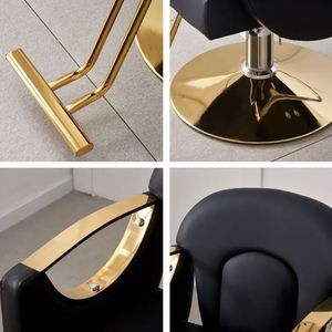 2025 directo de fábrica de lujo multiusos oro reclinable Silla de peluquero hidráulico salón de belleza Silla de peluquero para la venta - Product Image 4