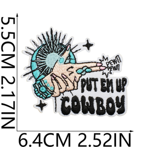 Grosir Western <span class=keywords><strong>Custom</strong></span> Iron on bordir Cowboy Pink topi Cowgirl <span class=keywords><strong>Patch</strong></span> bordir <span class=keywords><strong>Patch</strong></span> untuk Trucker topi pakaian - Product Image 3