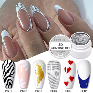 LILYCUTE Gel per Unghie 8ml ad Alta Saturazione per <span class=keywords><strong>Disegno</strong></span> 3D, Gel Colorato OEM, Gel Metallico Senza Residui per Linee Artistiche, per Design Unghie Fai-da-Te - Product Image 1