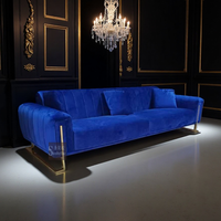 Canapé en velours italien de luxe, mobilier moderne pour salon de villa, ensemble de canapés haut de gamme avec rembourrage en éponge, design confortable