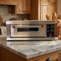 Four électrique commercial en acier inoxydable à un seul niveau et un seul plateau avec minuterie à bouton et divers types de commandes pour la cuisson