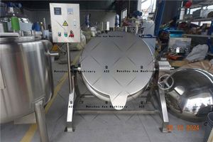 Industrial Stainless Steel Boiling Pot With Automatic Leak <b>Basket</b> Tilting Interlayer for Food <b>Shops</b> and Manufacturing Plants - Product Image 5