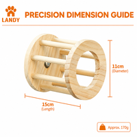 Jouet rotatif en bois naturel pour lapins, chinchillas et petits animaux – Distributeur de foin interactif avec roue tournante pour cage