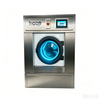 Mesin Cuci Otomatis Profesional HOOP untuk Hotel, Laundry, Asrama, Spa, Kapasitas 15-30kg, Mesin Cuci Komersial dengan Pemasangan Lembut