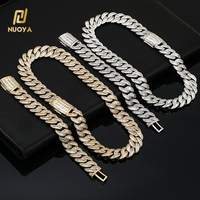 Collier Hip Hop NUOYA personnalisé avec fermoir long, chaîne cubaine épaisse, bijoux cubains sertis de diamants pour hommes