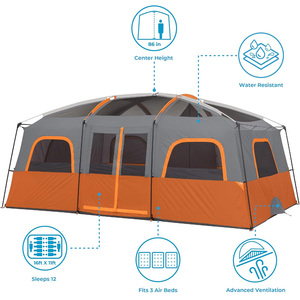 <span class=keywords><strong>Tenda</strong></span> da Campeggio Multi-Stanza di Grande Dimensione per Famiglie, 10/11/12 Persone, Campeggio in Auto, Avventure all'Aperto <span class=keywords><strong>con</strong></span> Funzione Foglia Staccabile - Product Image 5