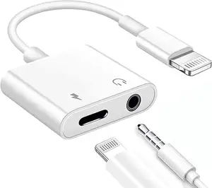 2 ב 1 אור ningTo 3.5mm AUX אודיו + מטען ספליטר Dongle עבור iPhone 14/13/12/11 פרו מקס XS/XR/X/8/7 שיחת + מוסיקה שליטה