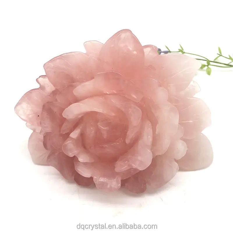 Wholesale natural crystal crafts rose quartz flower Hand Carved ocean jasper purple fluorite lotus for home decoration