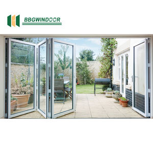 Lukliving Moderne patio balcon <span class=keywords><strong>véranda</strong></span> arrière-cour en aluminium porte pliante installation facile en aluminium <span class=keywords><strong>moustiquaire</strong></span> portes pliantes - Product Image 3