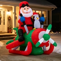 Ornement de Noël gonflable personnalisé, Père Noël à moto, pour la décoration des fêtes