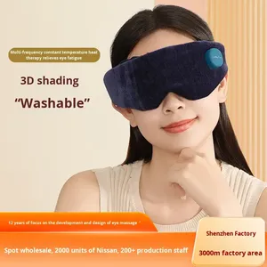 Masseur oculaire chauffant sans fil, masque oculaire électrique lavable, 3 modes de vibration, batterie au lithium rechargeable par USB, contrôle de la minuterie - Product Image 2
