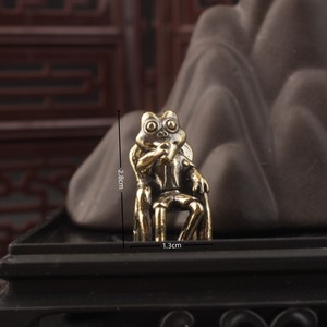 Ornamen Meja Kantor Kecil Katak Mini Duduk di Kursi Minum Teh Dekorasi Meja Rumah Hiasan Meja Teh untuk Hadiah - Product Image 4