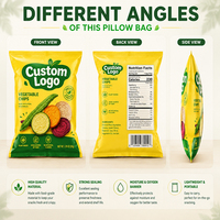 Personnalisation de l'emballage des chips de légumes, sachet en plastique en aluminium thermoscellable, sachet alimentaire pour collation de légumes, chips de légumes