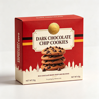 Boîte à biscuits moderne en carton rouge, expédition rapide en 72h, emballage de produits de boulangerie imperméable et anti-écrasement
