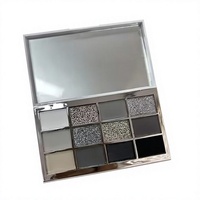 Palet Eyeshadow Smoky Eye 12 Warna Baru yang Populer dengan Logo Pribadi dan Kemasan Plastik Mewah Kosmetik Riasan Pesta Vegan.