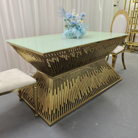 Table de réception de mariage sur mesure de haute qualité, table de mariage en acier inoxydable pour hall d'hôtel