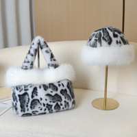 Sac fourre-tout polyvalent en polyester imprimé léopard, sac à main en fausse fourrure douce avec fermeture magnétique, sac à bandoulière tendance à porter à la main