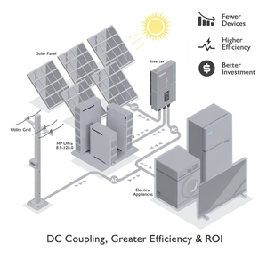 อินเวอร์เตอร์พลังงานแสงอาทิตย์สำหรับบ้าน รองรับ WiFi บลูทูธ 400V 600VDC กำลังไฟ 5kW 10kW 15kW พร้อมแบตเตอรี่ 15kWh 30kWh แบตเตอรี่ลิเธียมไอรอนฟอสเฟตแรงดันสูง - Product Image 5