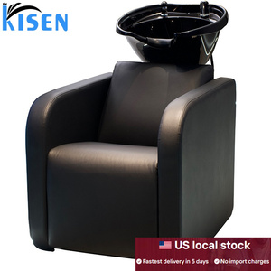 Silla de masaje de pedicura de lujo moderna de cuero negro sin plomería para salón de belleza con lavabo para champú, envío gratis, gran oferta. - Product Image 1