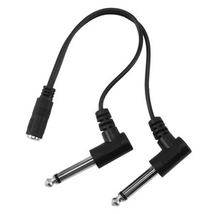 Adaptateur audio Y en Y, <span class=keywords><strong>mini</strong></span> <span class=keywords><strong>jack</strong></span> femelle stéréo TRS 3,5 mm (1/8 pouce) vers double <span class=keywords><strong>jack</strong></span> mâle mono <span class=keywords><strong>TS</strong></span> 6,35 mm (1/4 pouce) coudé, câble de 20 cm - Product Image 6