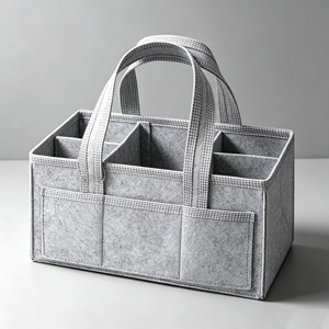 Cesta Organizadora de <span class=keywords><strong>Pañales</strong></span> con Logotipo Personalizado al por Mayor, de Gran Capacidad, con Múltiples Bolsillos, Portátil, de Fieltro, para Guardería - Product Image 2