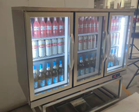 Mini-réfrigérateur de comptoir OEM, refroidisseur de boissons avec 2 portes vitrées en acier inoxydable pour bar arrière/pub