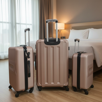 Valise de voyage en ABS légère de style moderne de luxe pour homme, 3 pièces, avec fermeture à glissière pour une utilisation à l'aéroport