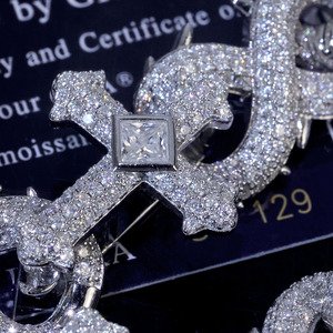 Nuoya Hip Hop 925 argento VVS Moissanite catena di diamanti 16mm spine croce simbolo <span class=keywords><strong>infinito</strong></span> maglia <span class=keywords><strong>collana</strong></span> di alta gioielleria da donna - Product Image 3