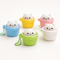 Articles imprimés en 3D, Jouet anti-stress clicker imprimé en 3D, Gadget de décompression à bouton, Porte-clés clicker chat mignon