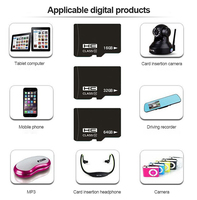 Carte mémoire TF haute vitesse 64 Go 1 32 Go Carte mémoire 2 Go 128 Go pour jeu d'appareil photo avec vitesse C10 Compatible avec les téléphones mobiles DVR